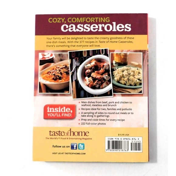Taste of Home Casseroles 377 Dishes for Families, Potlucks & Parties 2011 Trade - Picture 2 of 9